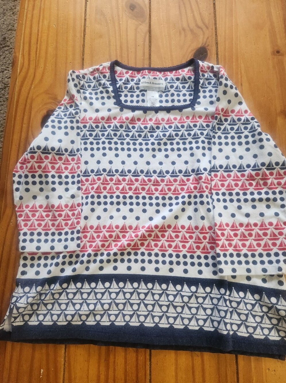 Alfred Dunner Graphic Top Multi Color Size Petite Medium